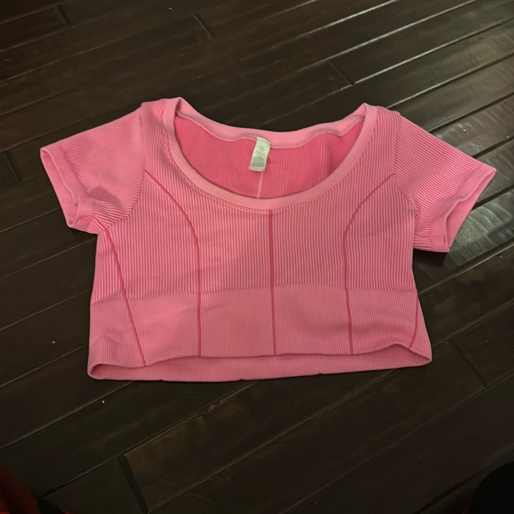 pink cropped, very comfy shirt
